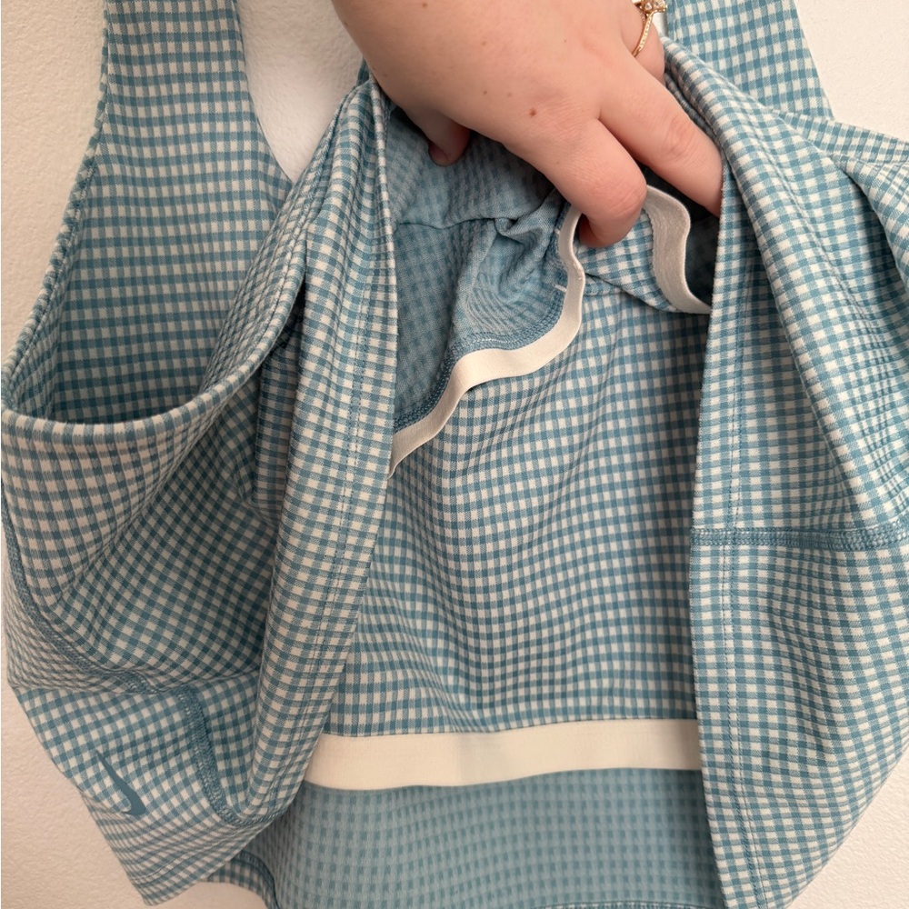 Nike Blue gingham cropped tank - Picture 4 of 4